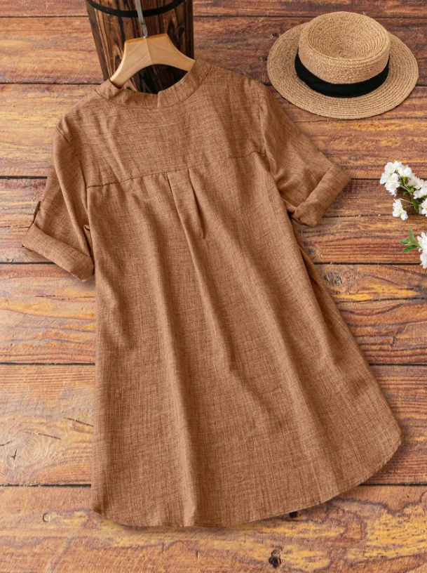 Extended Hem High-Low Blouse Design