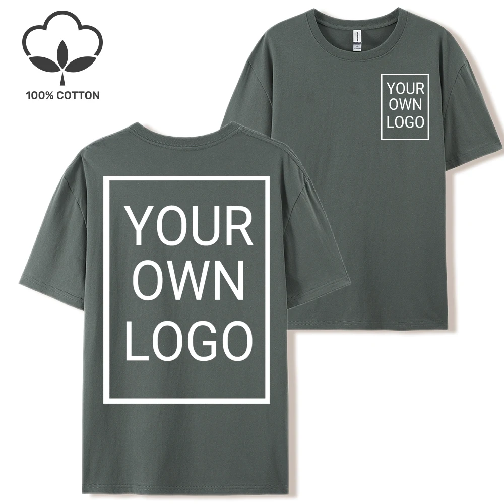 Double Sided Customized LOGO Picture Women T-Shirt Summer Y2K Loose Short Sleeves Comfortable T Shirts Crewneck DIY Tee Tops