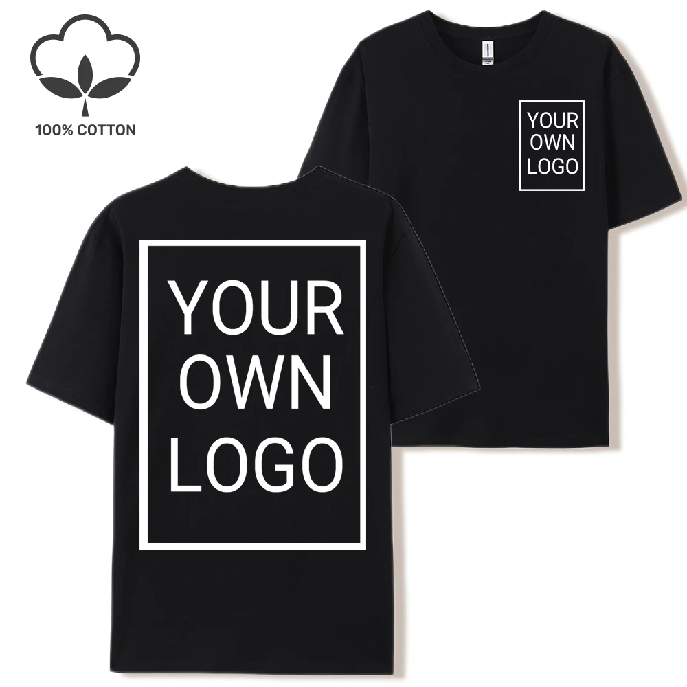 Double Sided Customized LOGO Picture Women T-Shirt Summer Y2K Loose Short Sleeves Comfortable T Shirts Crewneck DIY Tee Tops