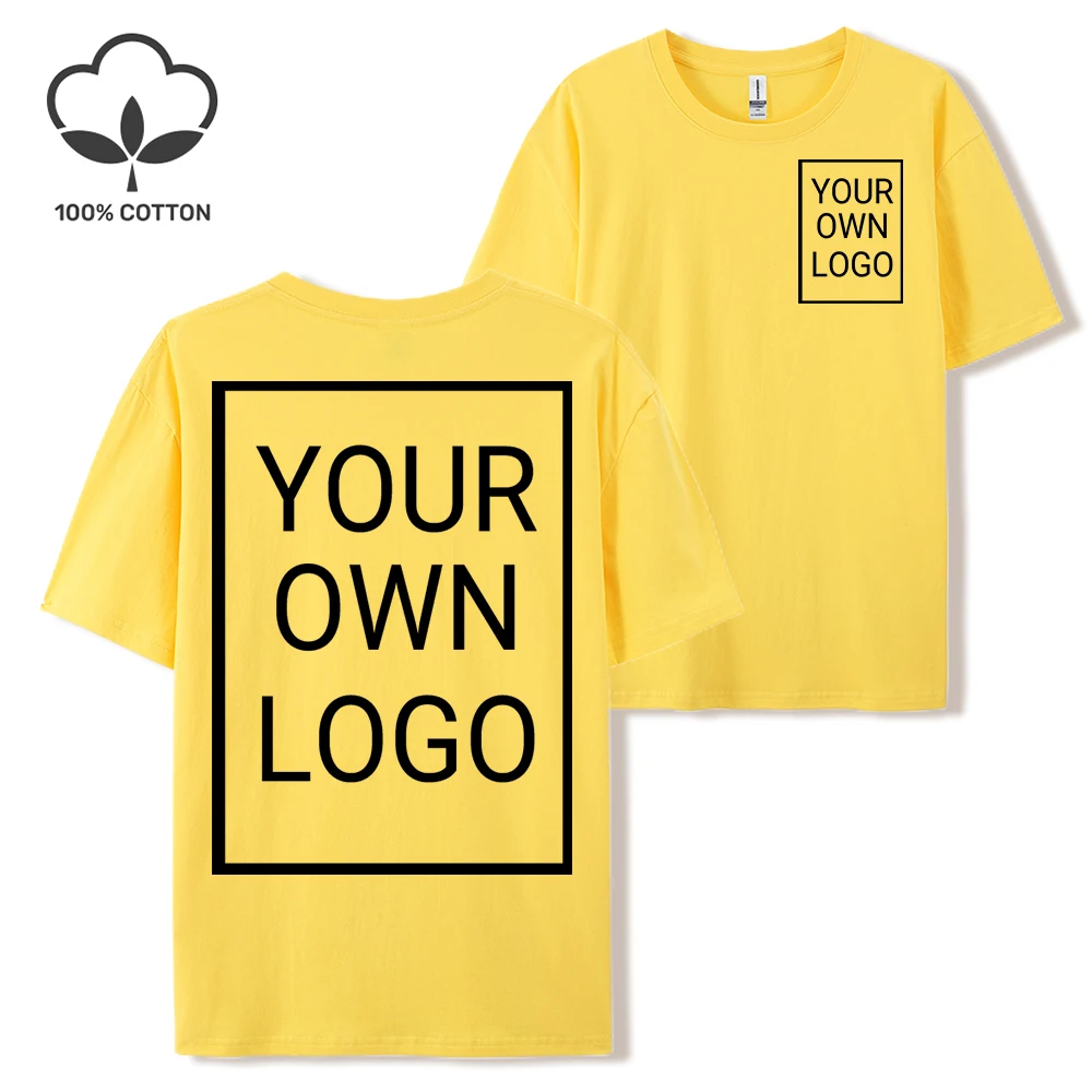 Double Sided Customized LOGO Picture Women T-Shirt Summer Y2K Loose Short Sleeves Comfortable T Shirts Crewneck DIY Tee Tops