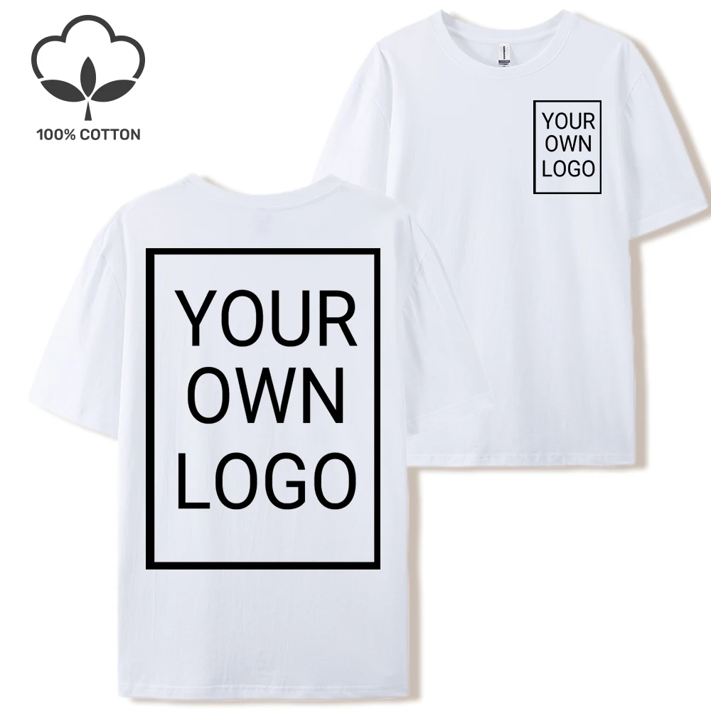 Double Sided Customized LOGO Picture Women T-Shirt Summer Y2K Loose Short Sleeves Comfortable T Shirts Crewneck DIY Tee Tops