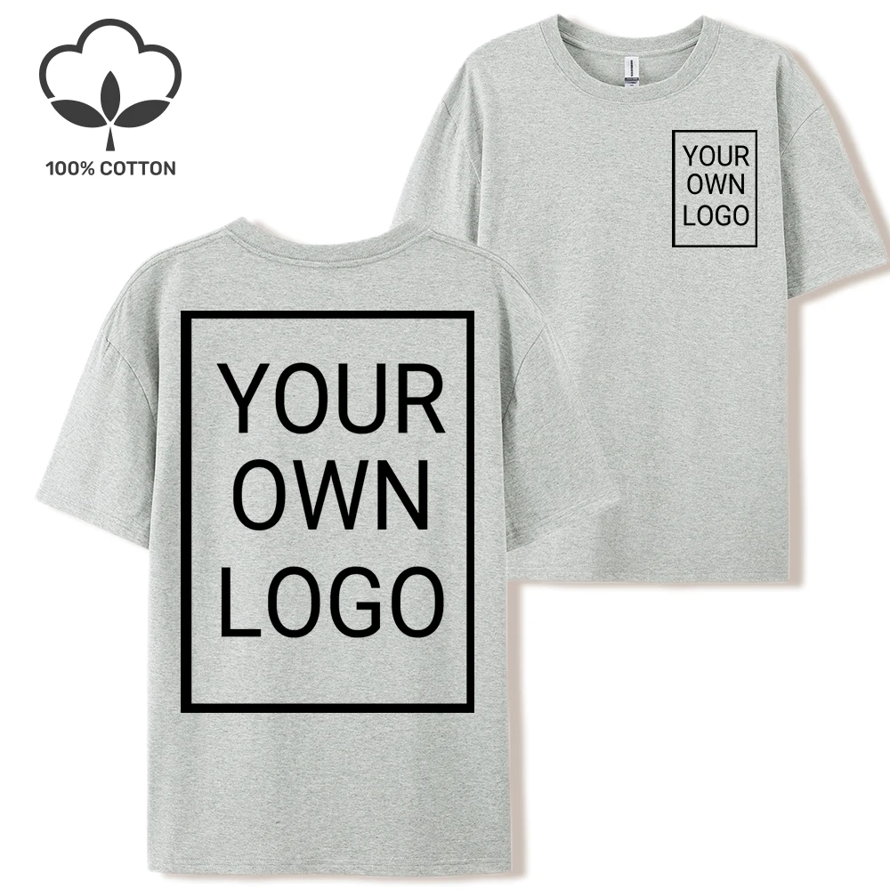 Double Sided Customized LOGO Picture Women T-Shirt Summer Y2K Loose Short Sleeves Comfortable T Shirts Crewneck DIY Tee Tops