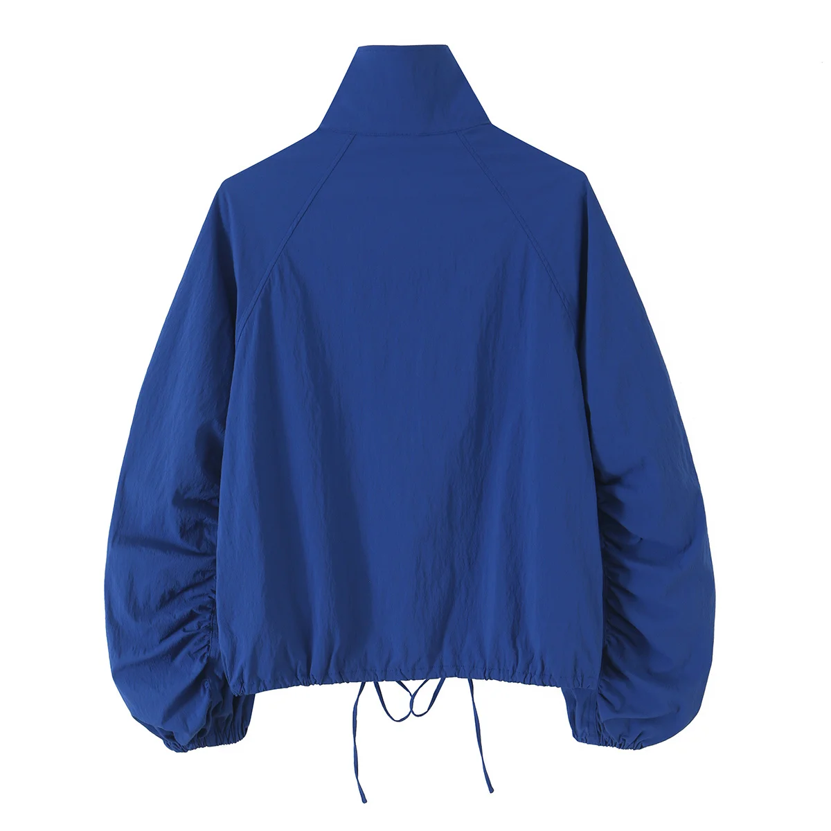 TFMLN Vintage Blue Single Breasted Jackets For Women 2026 Autumn New Chic Causal Folds Sleeve Stand Collar Coats High Street Top
