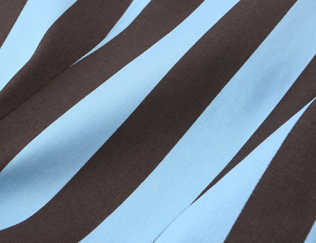 BSAY 2026 Vertical Striped Women Matching Outfit Lapel Sleeveless Frog Button Vest High Waist Wide Leg Trousers Casual Piece Set