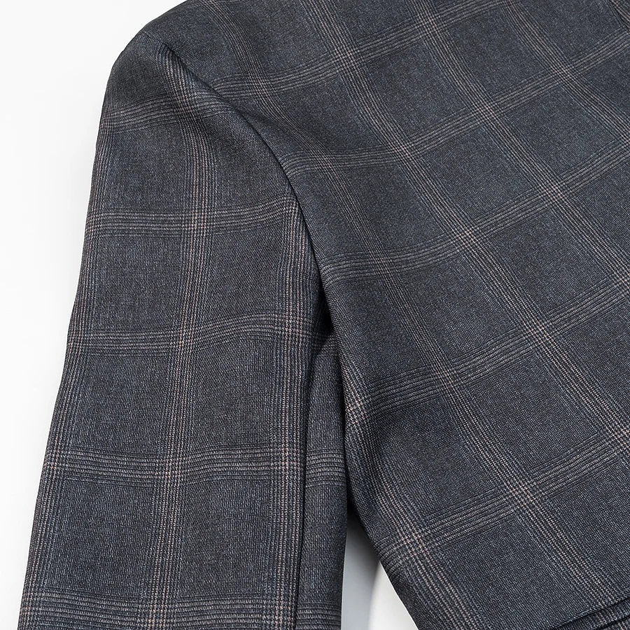 HH Women Fashion Plaid Blazer Coat Stand Collar Long Sleeve Jacket 2026 Spring Trend Casual Office Lady Chic Outerwear