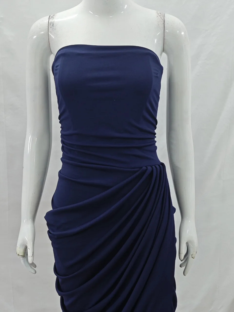 2026 new strapless evening dress women's long pleated slit sexy party dress European and American style
