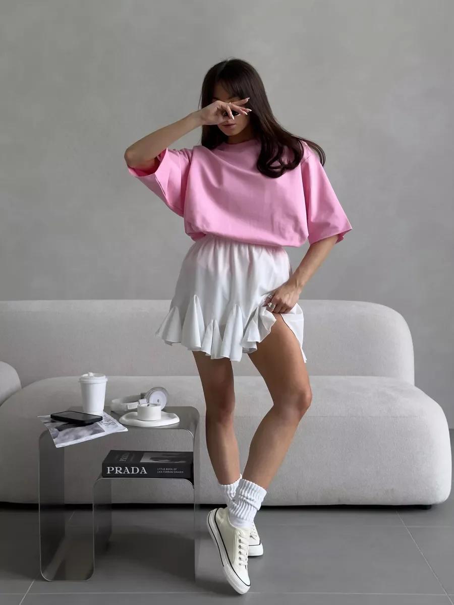 Hirsionsan Summer Casual Oversized T-shirts Women 100% Cotton Pink Loose Tees 2025 New Cusual Solid O Neck Female Aesthetic Tops