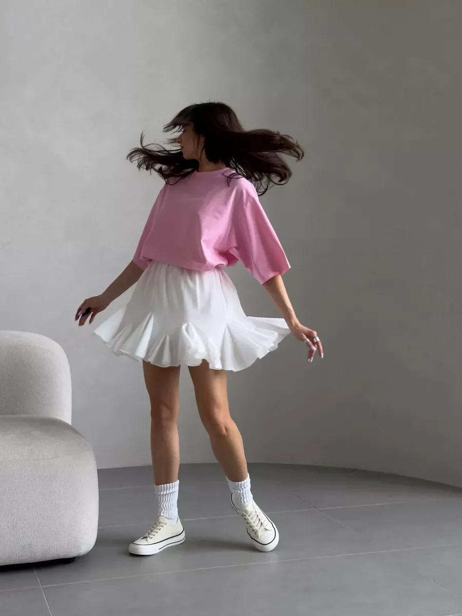 Hirsionsan Summer Casual Oversized T-shirts Women 100% Cotton Pink Loose Tees 2025 New Cusual Solid O Neck Female Aesthetic Tops