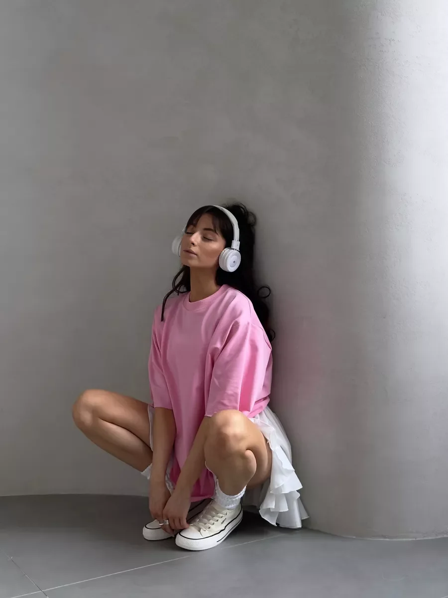 Hirsionsan Summer Casual Oversized T-shirts Women 100% Cotton Pink Loose Tees 2025 New Cusual Solid O Neck Female Aesthetic Tops