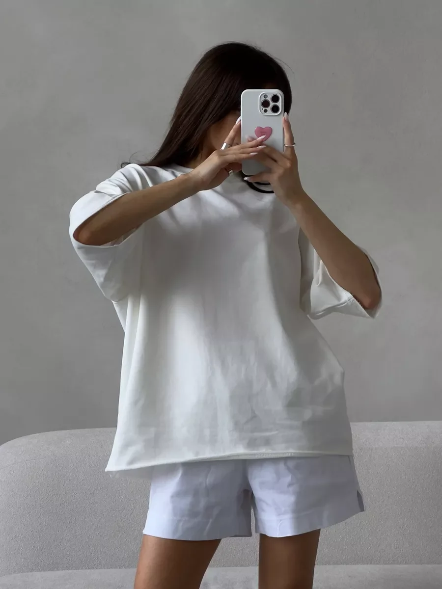 Hirsionsan Summer Casual Oversized T-shirts Women 100% Cotton Pink Loose Tees 2025 New Cusual Solid O Neck Female Aesthetic Tops