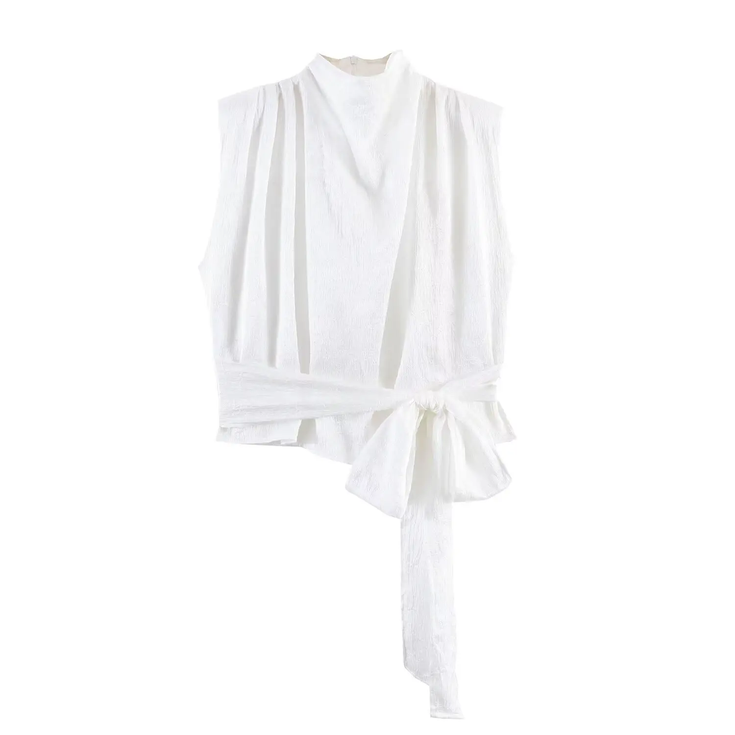 Women's Top 2026 Spring New Style Orange Sleeveless Satin Texture Long Ribbon Top Elegant and Stylish Unique Fashion Focus