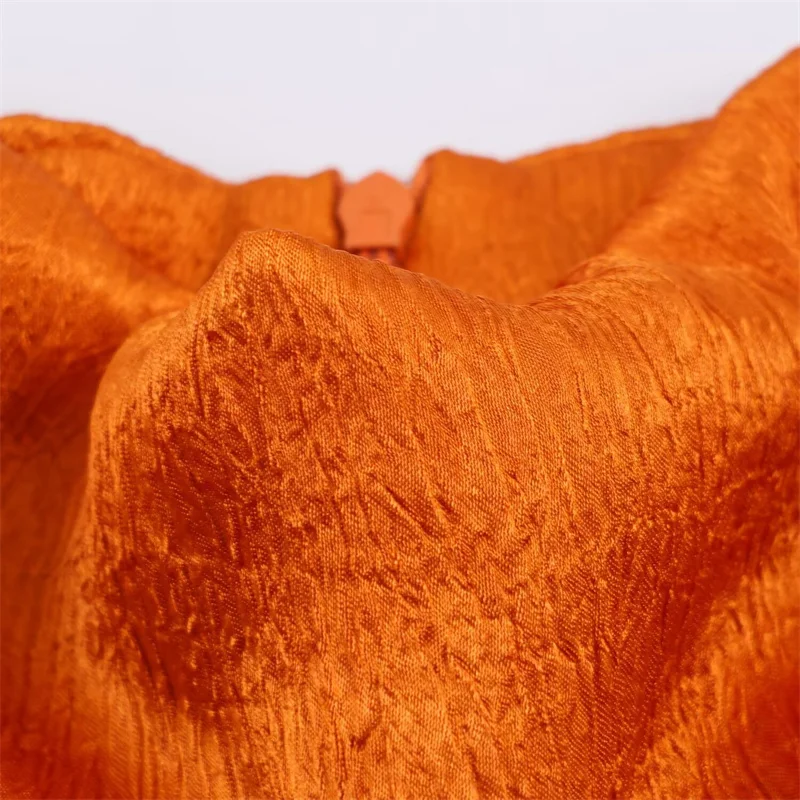 Women's Top 2026 Spring New Style Orange Sleeveless Satin Texture Long Ribbon Top Elegant and Stylish Unique Fashion Focus
