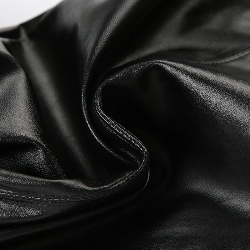 SUCHCUTE PU Leather Flare Pant Goth Buckle Lace Patchwork Pants Women Fashion Y2K Streetwear Vintage Aesthetics Casual Trouesrs
