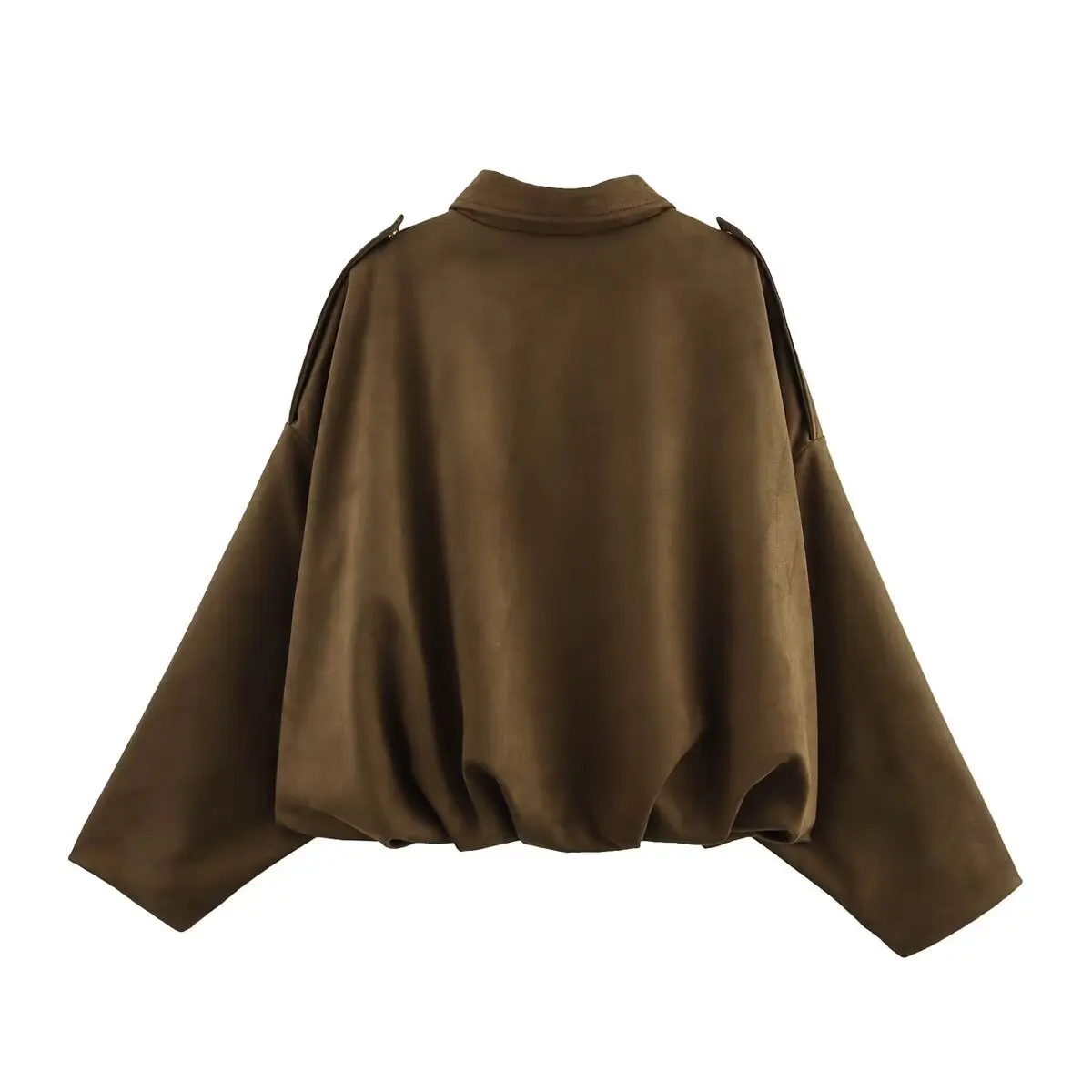 YENKYE New 2025 Women Suede Textured Jacket Long Sleeve Lapel Collar Loose Coats Casual Female Outerwear Chic Tops