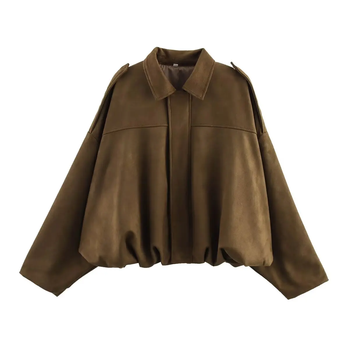 YENKYE New 2025 Women Suede Textured Jacket Long Sleeve Lapel Collar Loose Coats Casual Female Outerwear Chic Tops