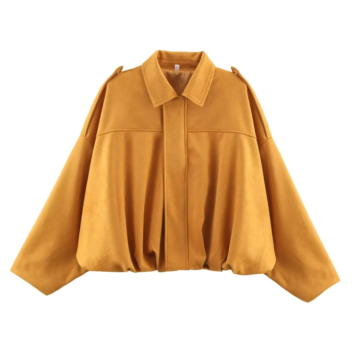 YENKYE New 2025 Women Suede Textured Jacket Long Sleeve Lapel Collar Loose Coats Casual Female Outerwear Chic Tops