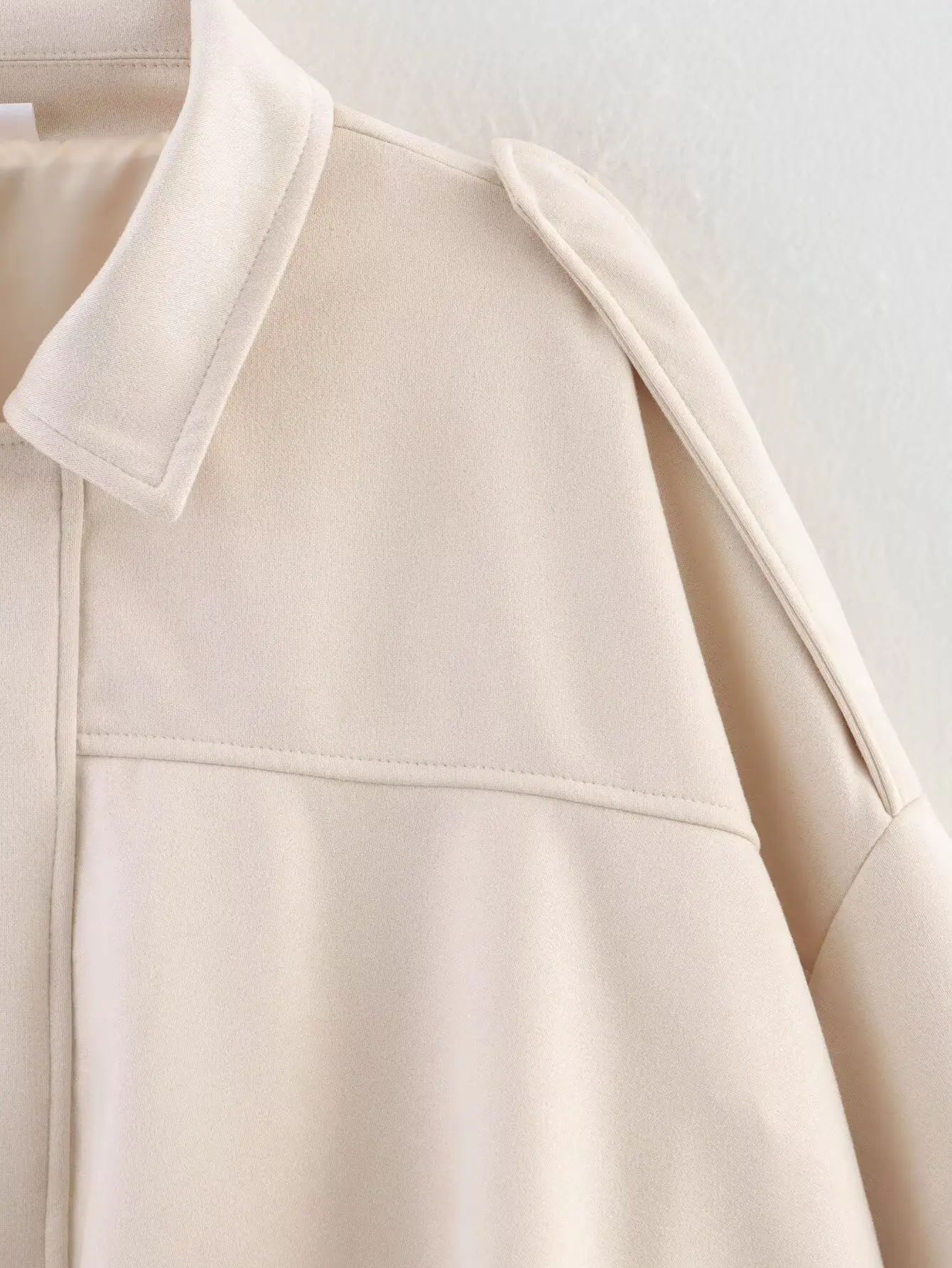 YENKYE New 2025 Women Suede Textured Jacket Long Sleeve Lapel Collar Loose Coats Casual Female Outerwear Chic Tops