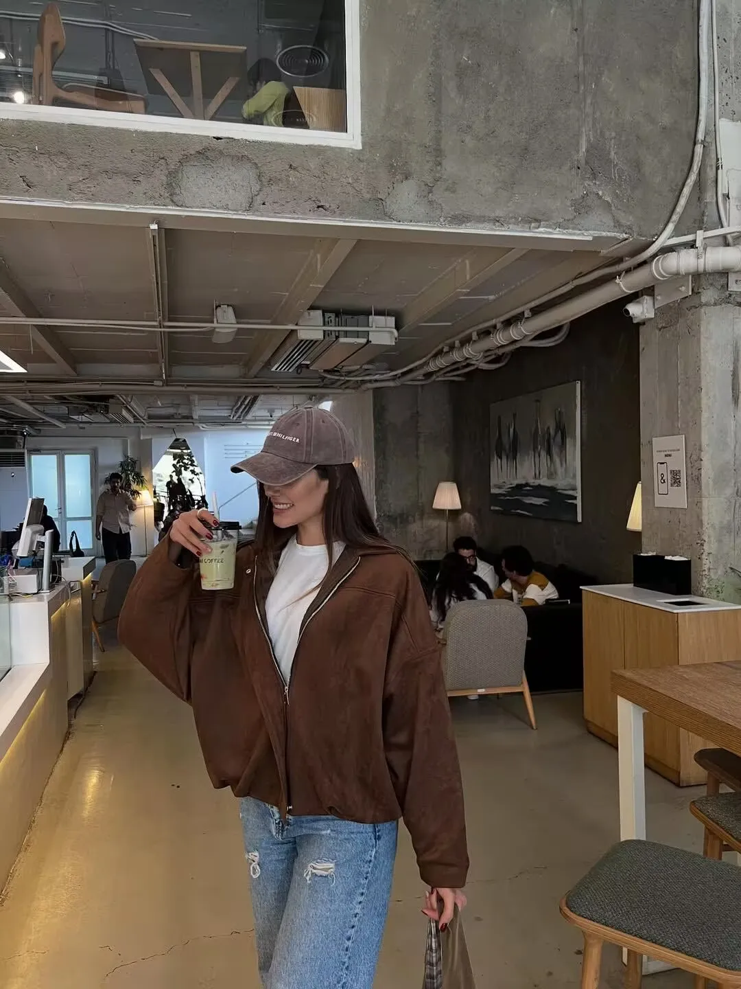 YENKYE New 2025 Women Suede Textured Jacket Long Sleeve Lapel Collar Loose Coats Casual Female Outerwear Chic Tops