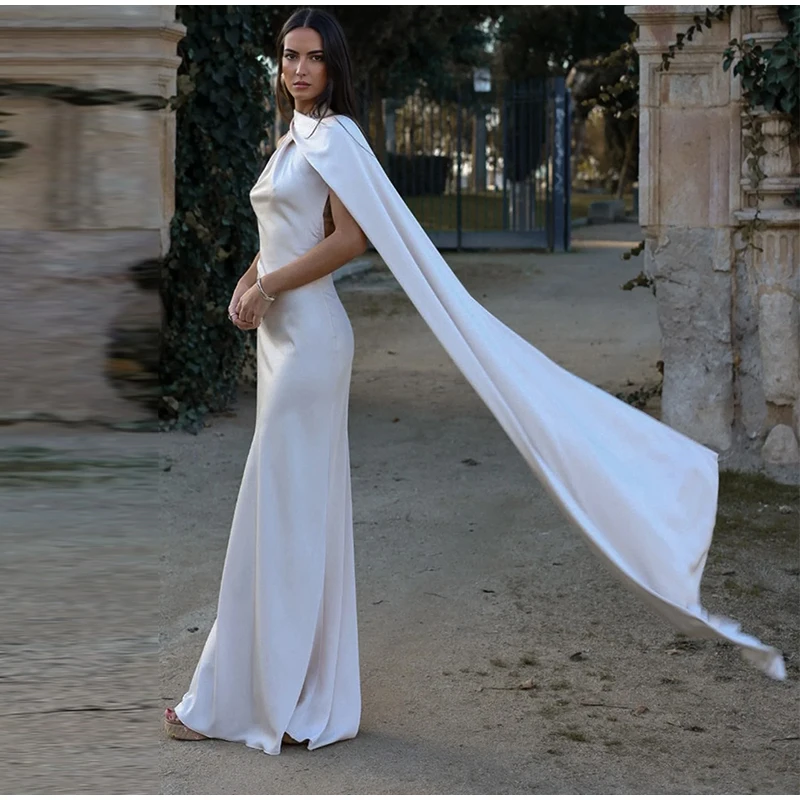 Sexy Satin Ribbon Party Dress Women Elegant Halter Backless Off Shoulder Sleeveless Female Dresses 2026 Summer Solid Robe Gown