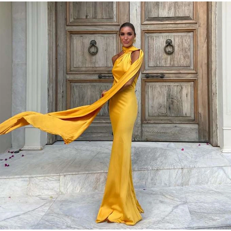 Sexy Satin Ribbon Party Dress Women Elegant Halter Backless Off Shoulder Sleeveless Female Dresses 2026 Summer Solid Robe Gown