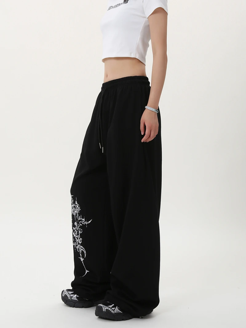 Street Dance Trend Brand Jazz Dance Pants Women's American Retro Street Loose Sweatpants Hiphop Dance Sweatpants