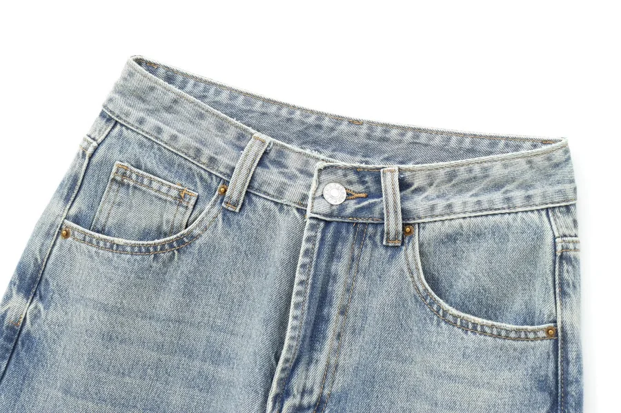 ETJ Wide-leg High-waisted Jeans Women's Classic Everything With Five Pockets Washed Soft Comfortable Ultra-long Jeans6045022