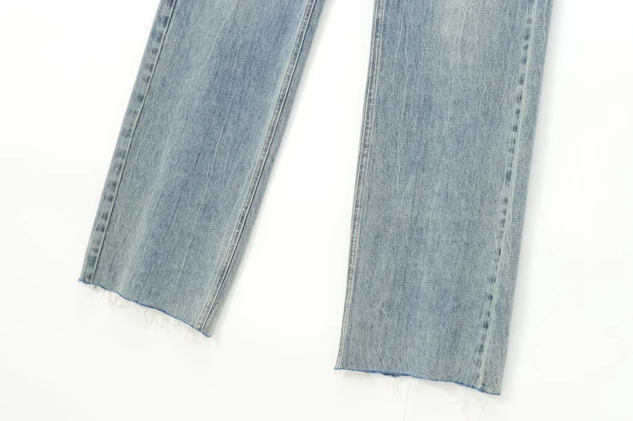 ETJ Wide-leg High-waisted Jeans Women's Classic Everything With Five Pockets Washed Soft Comfortable Ultra-long Jeans6045022