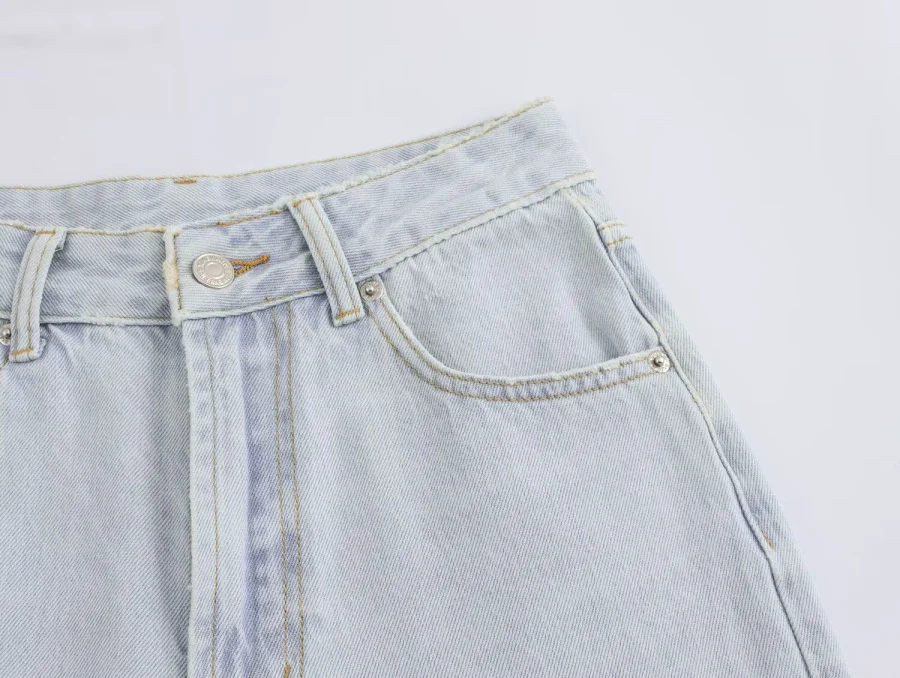 ETJ Wide-leg High-waisted Jeans Women's Classic Everything With Five Pockets Washed Soft Comfortable Ultra-long Jeans6045022