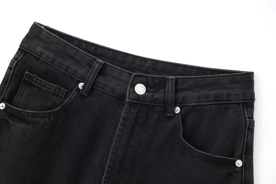 ETJ Wide-leg High-waisted Jeans Women's Classic Everything With Five Pockets Washed Soft Comfortable Ultra-long Jeans6045022
