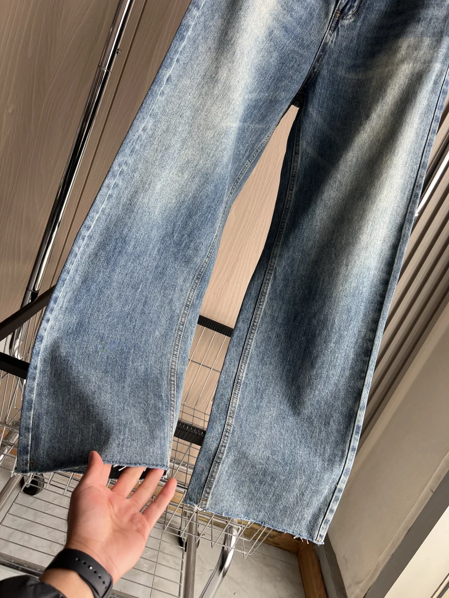ETJ Wide-leg High-waisted Jeans Women's Classic Everything With Five Pockets Washed Soft Comfortable Ultra-long Jeans6045022