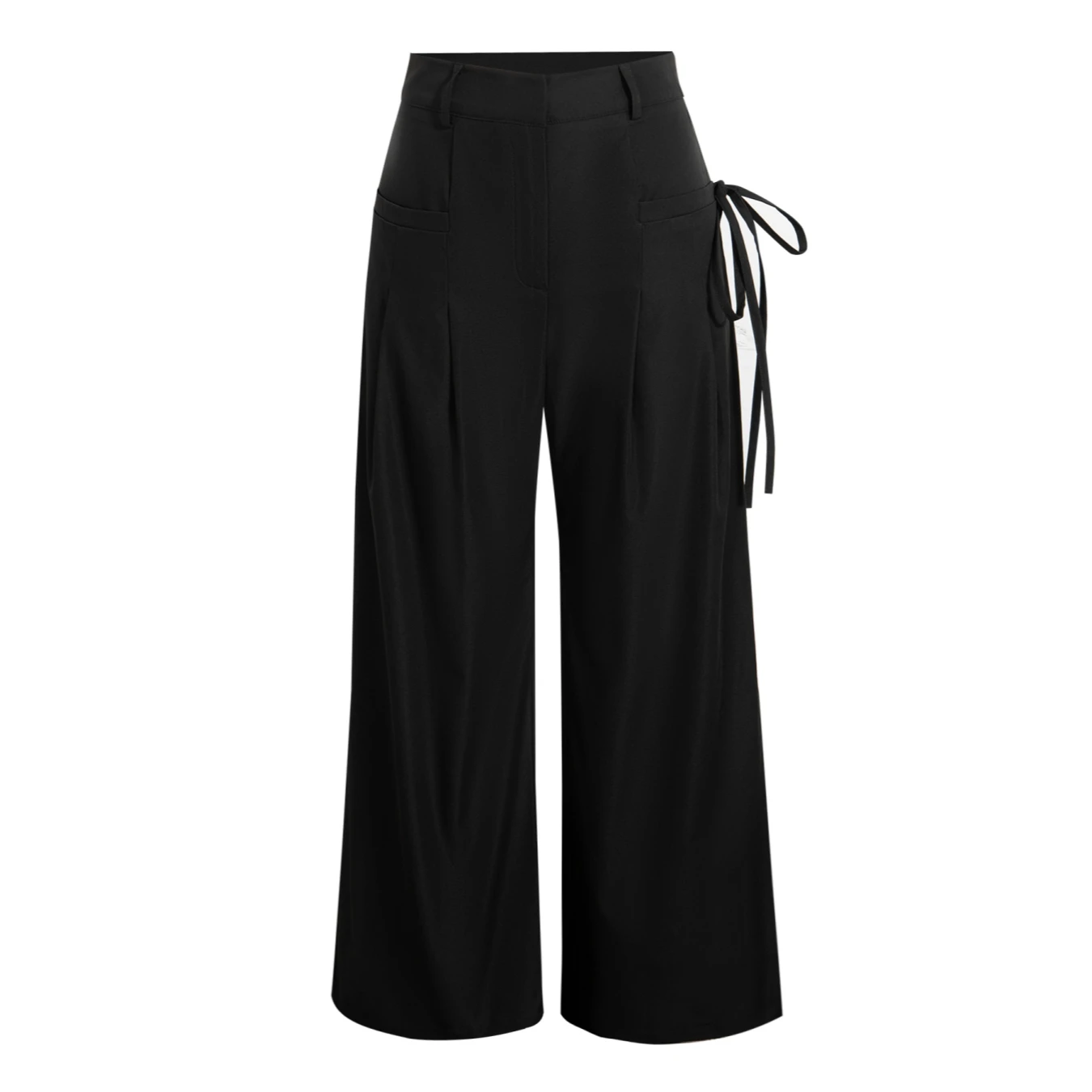 Women Wide Leg Cargo Pants High Waist Streetwear Trousers 2026 Spring Autumn Solid Black Loose Pleated Casual Pants S-XXL Size