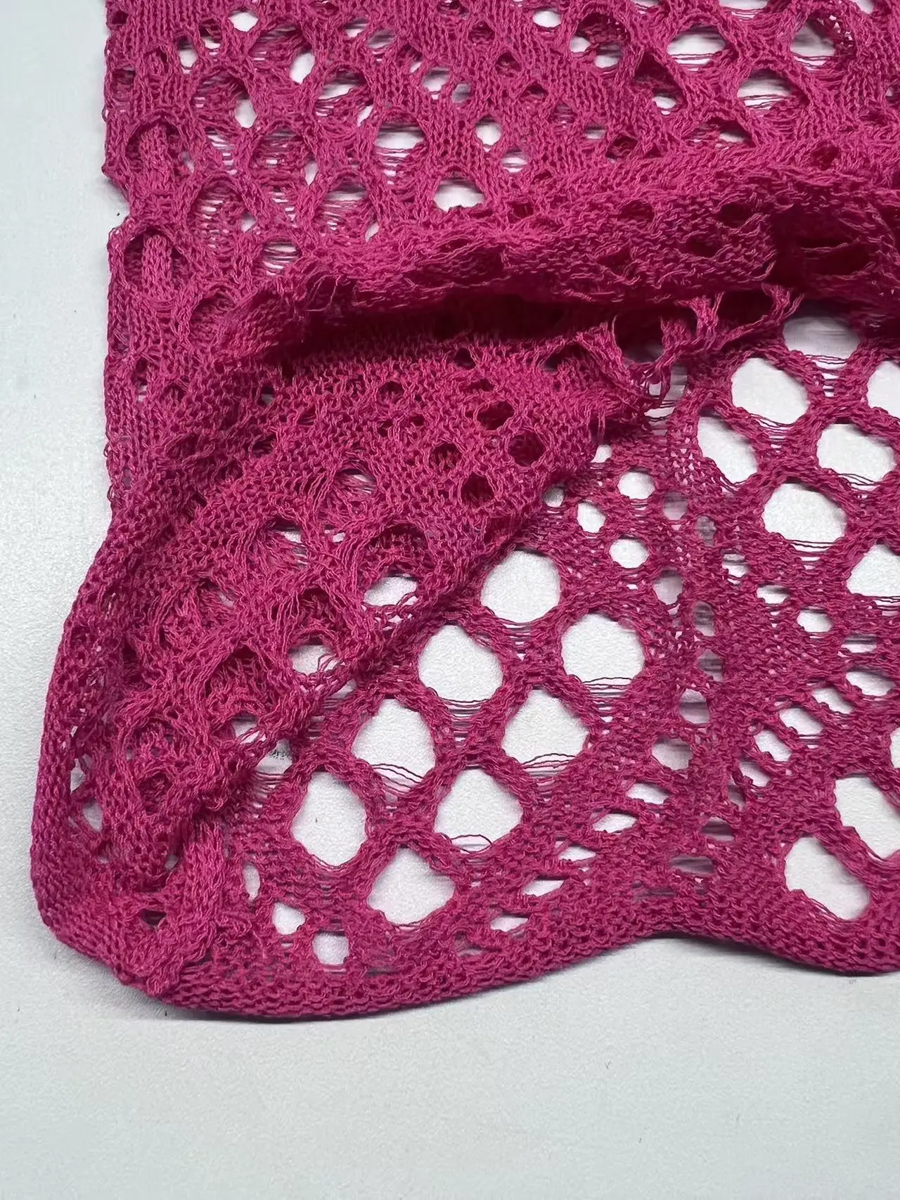 Women Spring Summer Casual Loose V Neck Half Sleeve Hollow Out Crochet Knit Sweater Beach Vacation Cover Up Pullover Tops