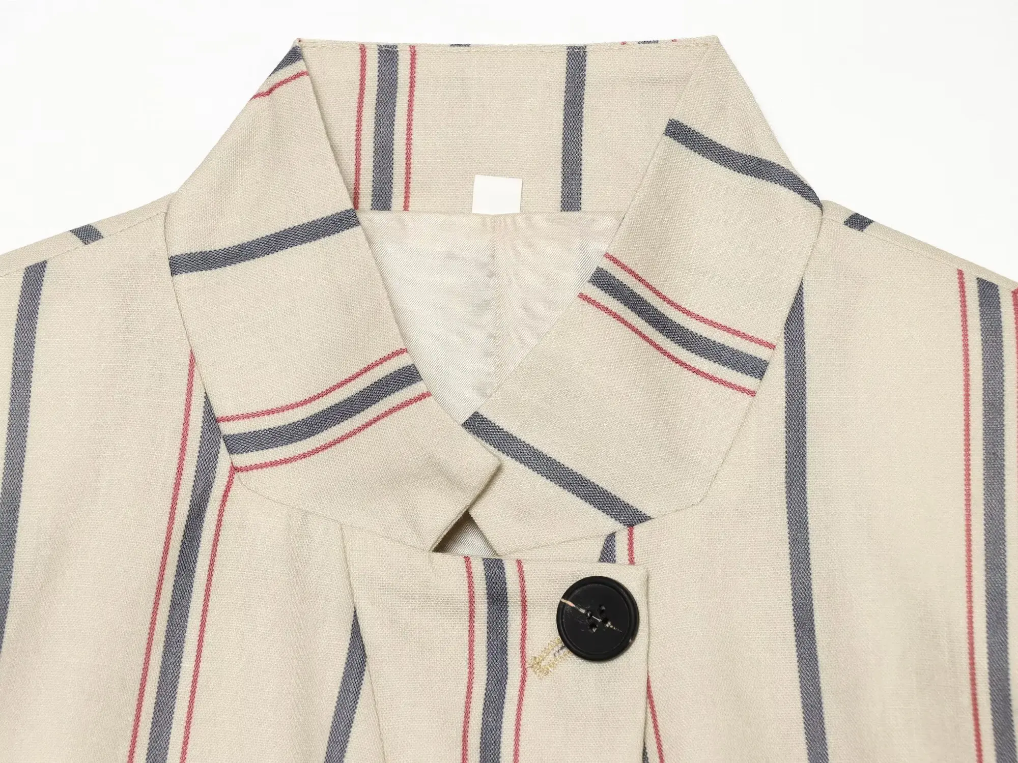 BSAY Women New Vertical Striped Matching Suit Set Notched Lapel Cropped Blazer Sleeve High Waist Wide Leg Casual 2 Piece Outfit