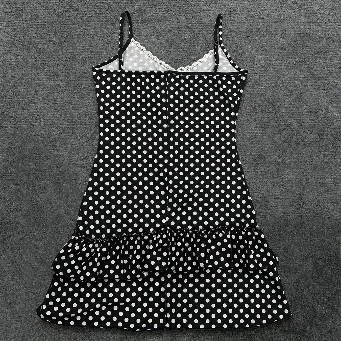 Sweet Short Skirt Fashion Polka Dot Bow Waist Ruffle Y2K Strapless Dress