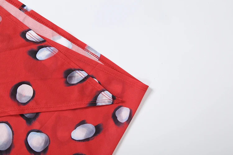 Weird Puss Silk Scarf Strap Patchwork Dress Women Sexy Single-Breasted Full Sleeve Polka Dot Print Hottie Music Festival Bodycon