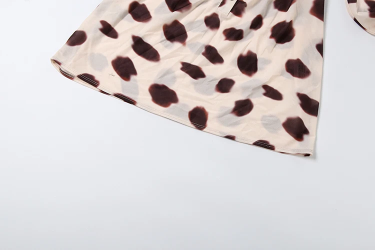 Weird Puss Silk Scarf Strap Patchwork Dress Women Sexy Single-Breasted Full Sleeve Polka Dot Print Hottie Music Festival Bodycon