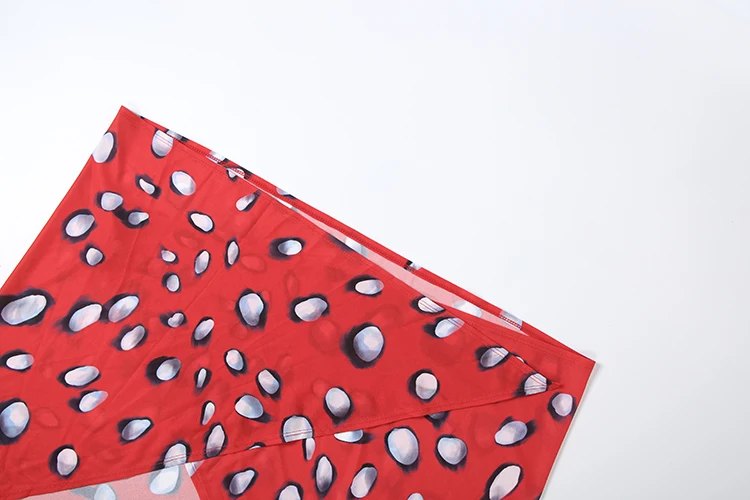 Weird Puss Silk Scarf Strap Patchwork Dress Women Sexy Single-Breasted Full Sleeve Polka Dot Print Hottie Music Festival Bodycon