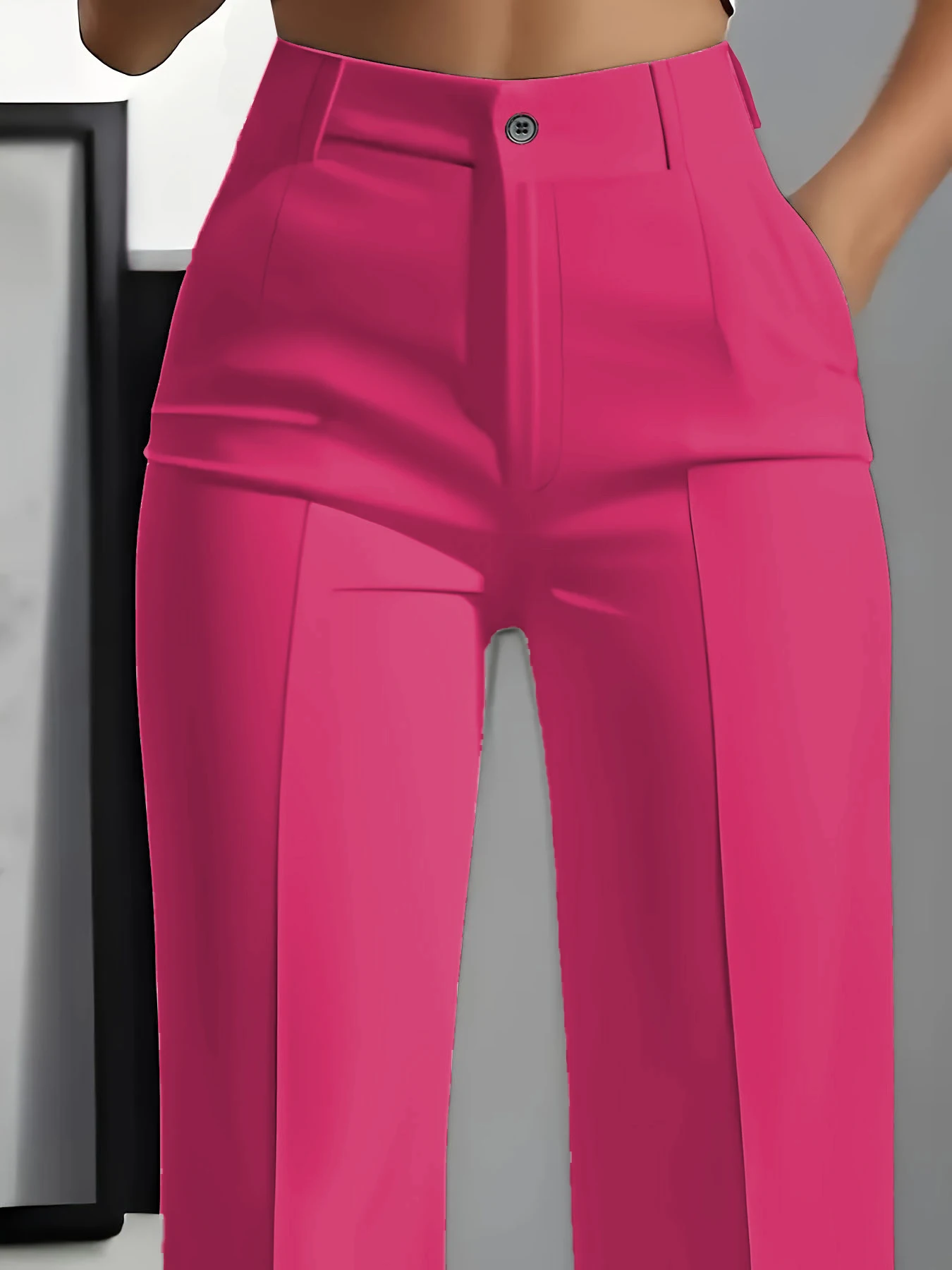 New 2026 Women's High-Waisted Draped Straight-Cut Suit Pants Simple European American Cross-Border Fashion for Women