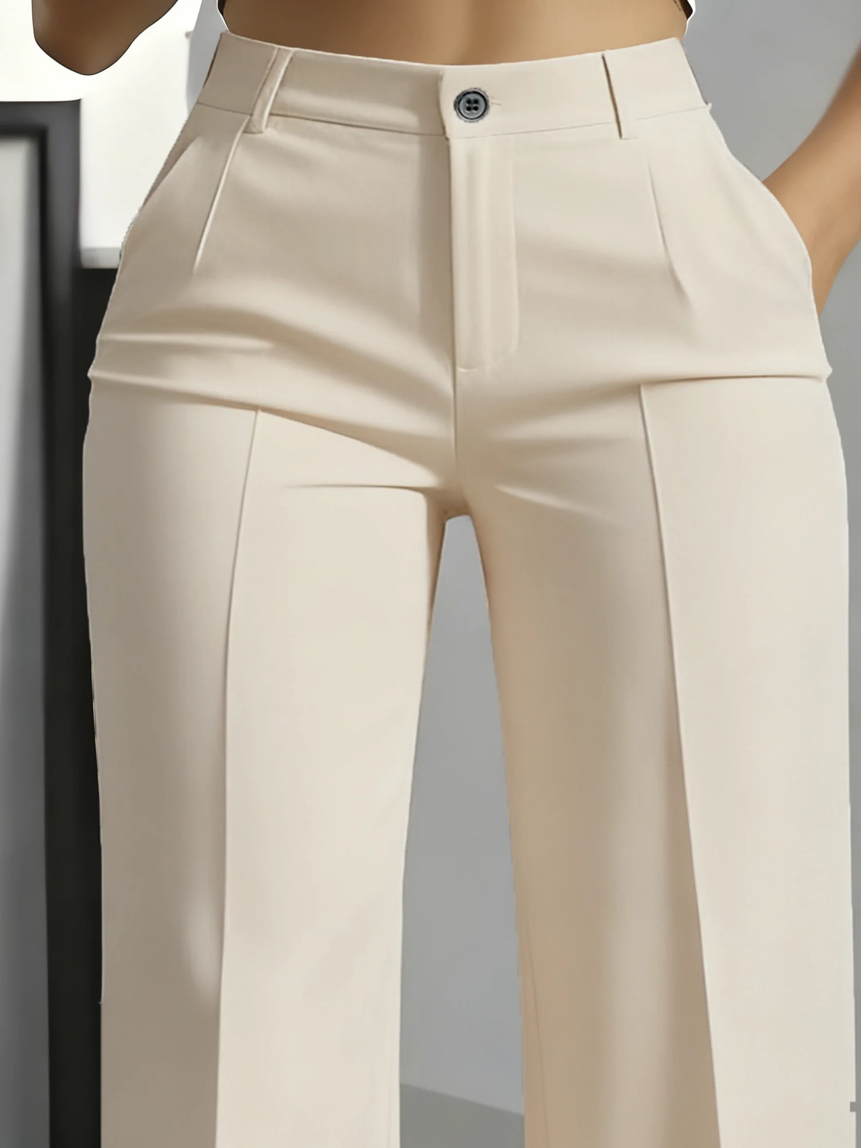 New 2026 Women's High-Waisted Draped Straight-Cut Suit Pants Simple European American Cross-Border Fashion for Women