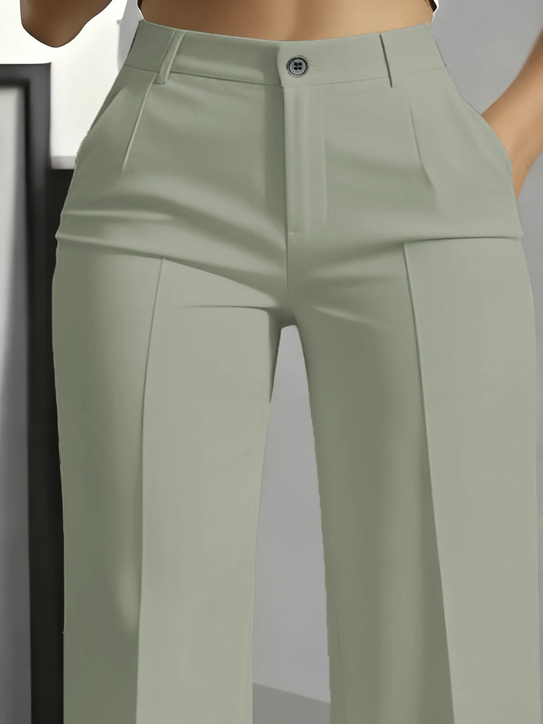 New 2026 Women's High-Waisted Draped Straight-Cut Suit Pants Simple European American Cross-Border Fashion for Women