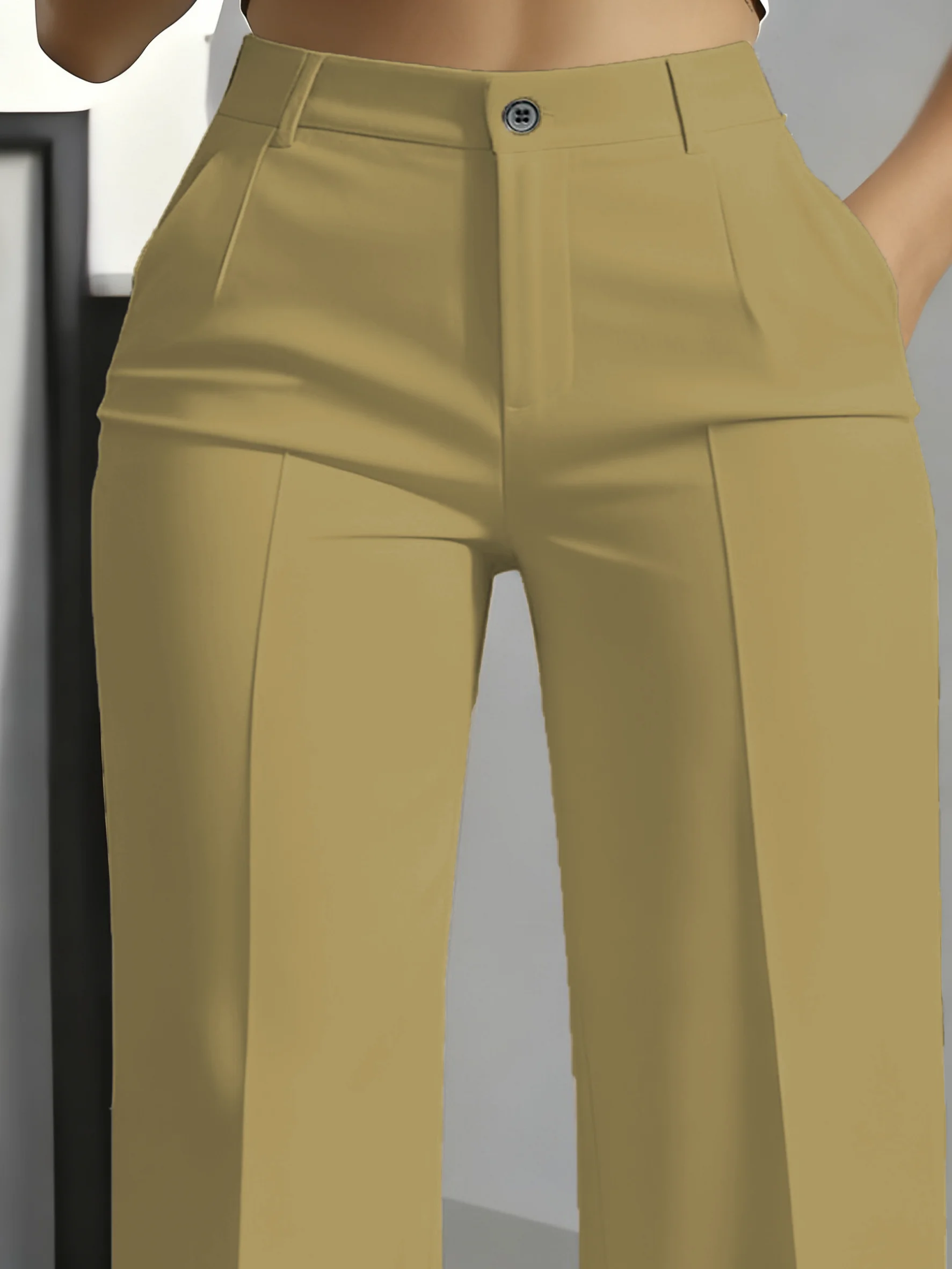 New 2026 Women's High-Waisted Draped Straight-Cut Suit Pants Simple European American Cross-Border Fashion for Women