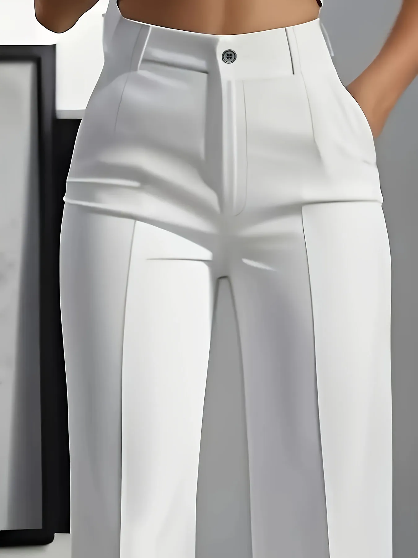 New 2026 Women's High-Waisted Draped Straight-Cut Suit Pants Simple European American Cross-Border Fashion for Women