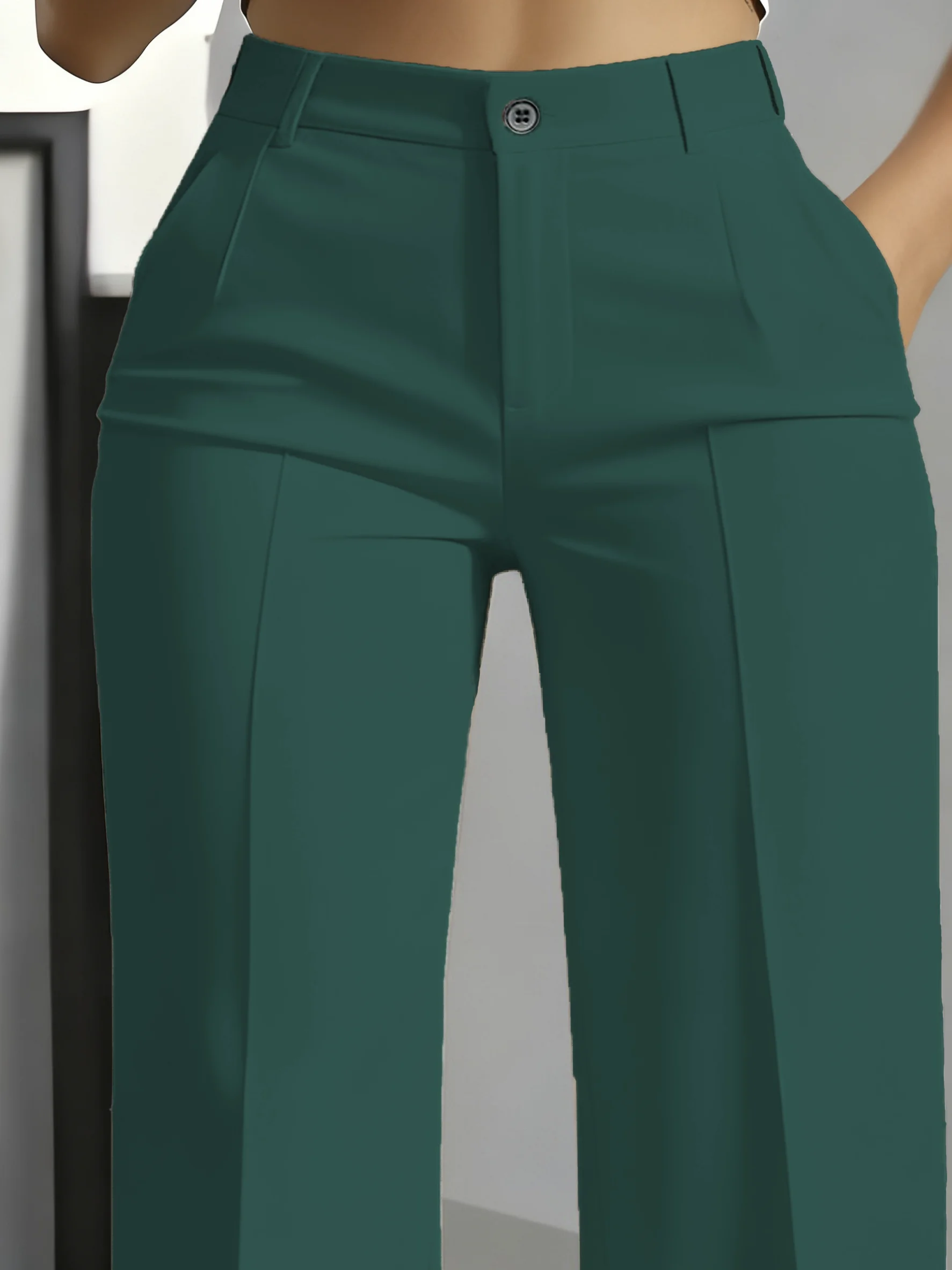 New 2026 Women's High-Waisted Draped Straight-Cut Suit Pants Simple European American Cross-Border Fashion for Women