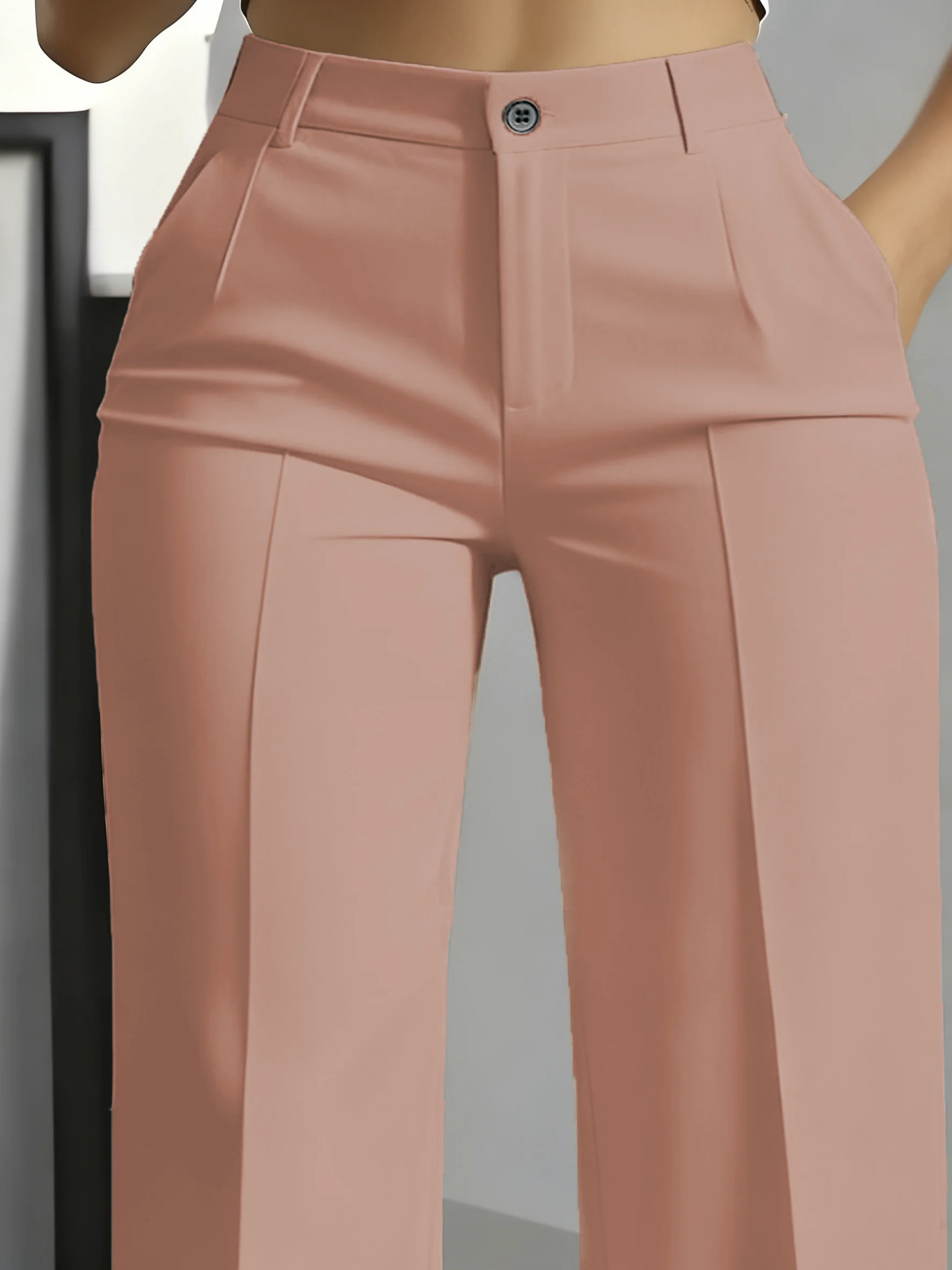 New 2026 Women's High-Waisted Draped Straight-Cut Suit Pants Simple European American Cross-Border Fashion for Women