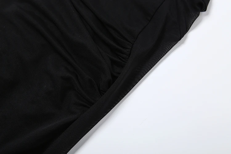 Kliou Ruched Elegant Gown Dress Woman Mesh Patchwork Luxury Chain Halter Backless Sleeveless Evening Prom Party Hipster Vestidos