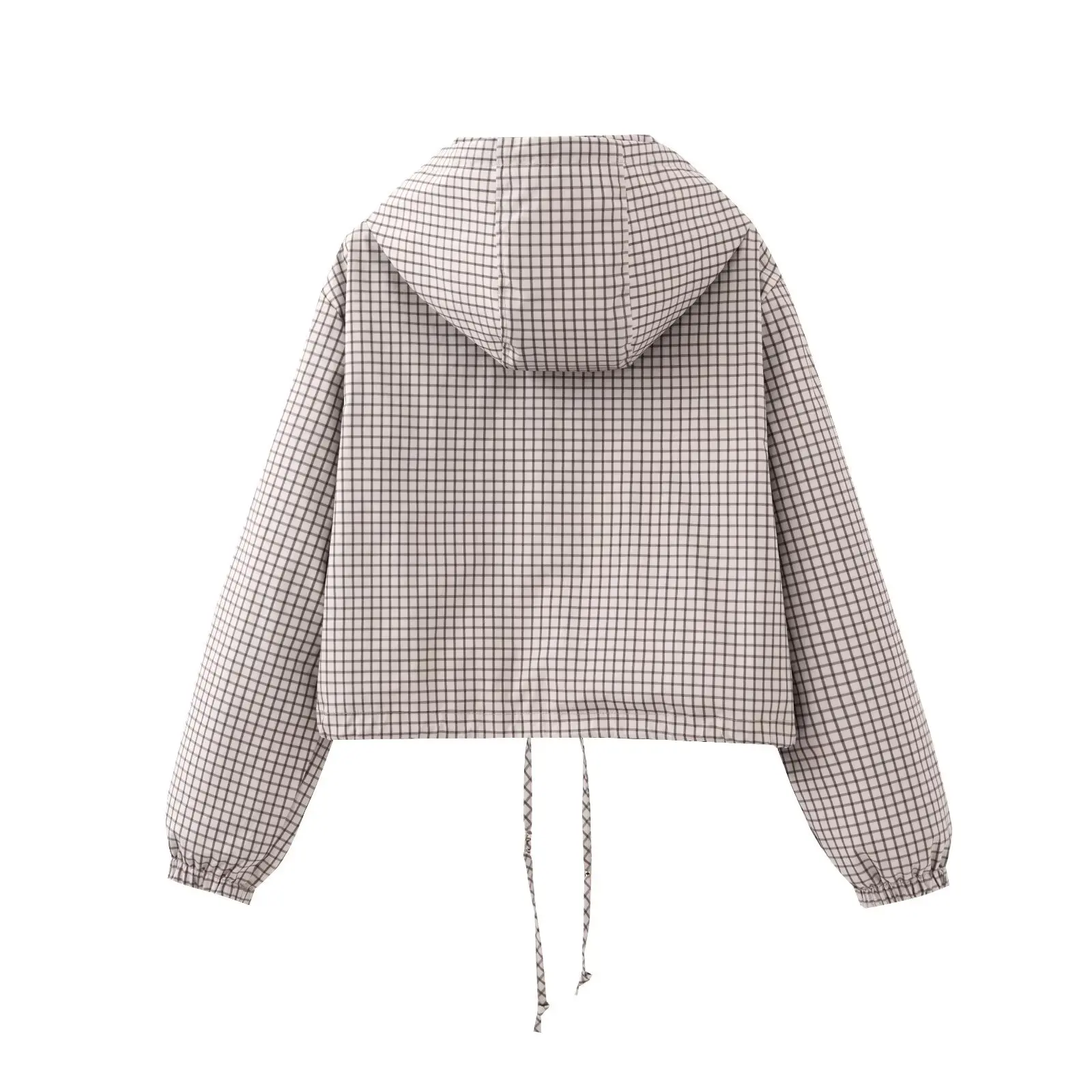 Guobioziy Women's Jacket 2026 Fall New Plaid Long-Sleeve Hooded Loose Fit Jacket Parka Casual Fashion European and American
