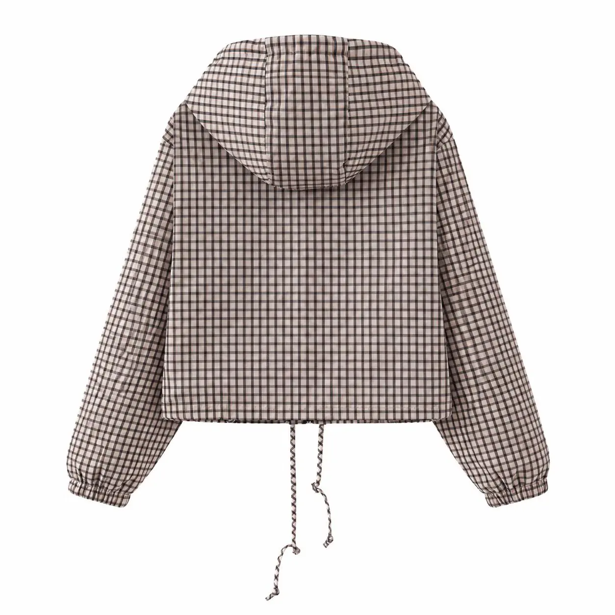 Guobioziy Women's Jacket 2026 Fall New Plaid Long-Sleeve Hooded Loose Fit Jacket Parka Casual Fashion European and American