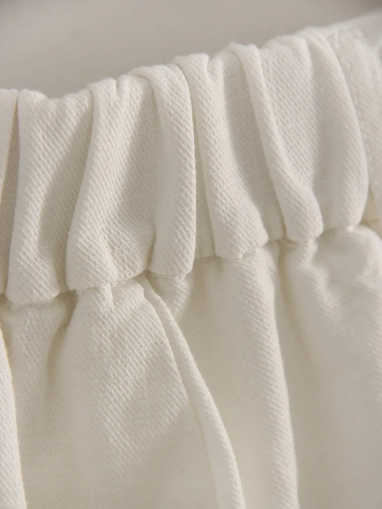 White Cotton Linen Pants Women Wide Leg Formal Trousers Summer Straight Leg Suit Pants High Waist Ladies Formal Pants Loose
