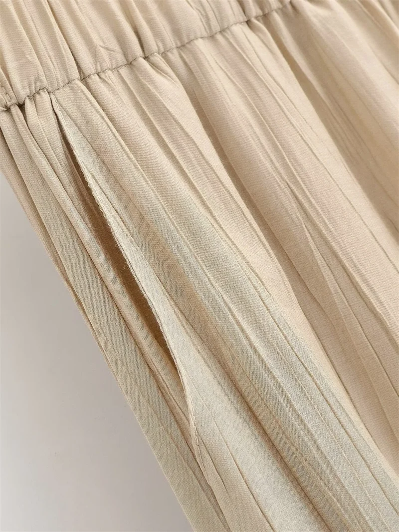 Women's Suit 2026 Summer New Khaki Sleeveless Beaded Vest with Lantern Pants Set Fashionable and Stylish