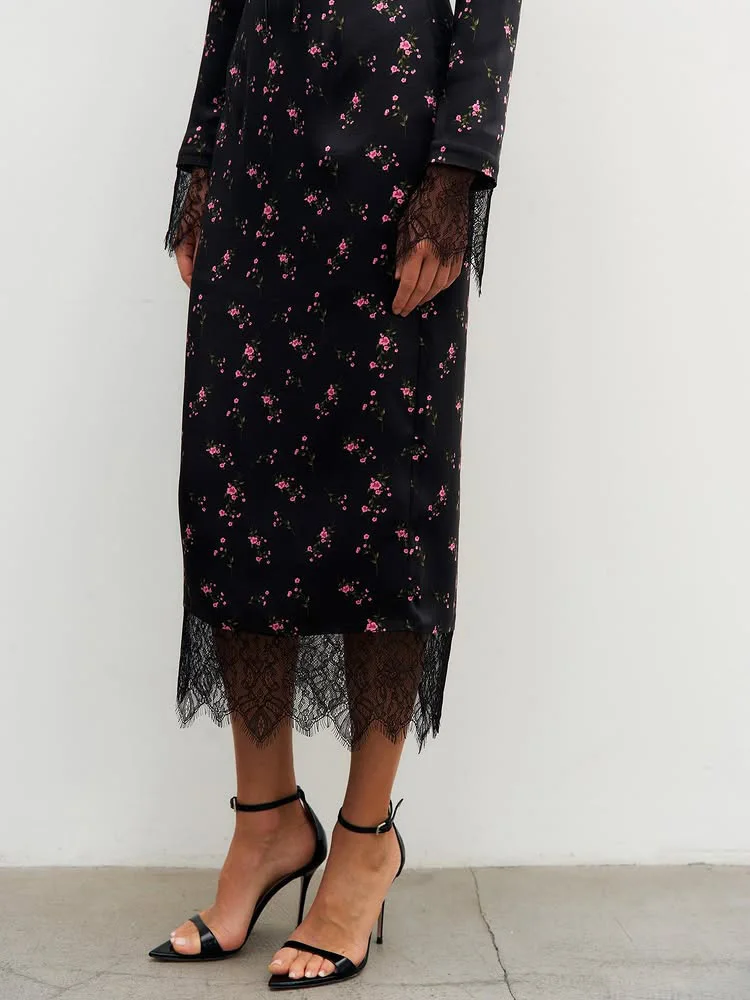CNYISHE Prints Suits 2-Pieces(Tops+Skirts) Women Sets Fashion Casual Lace-up Long Sleeve O Neck Sheath Trendy Female Streetwear